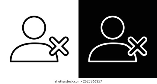 Delete user icon concept stroke on white background