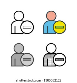 Delete User Icon in Different Color and Style