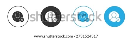 Delete user icon drawing clipart symbol . Vector illustration
