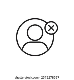 Delete user icon Flat vector set outline