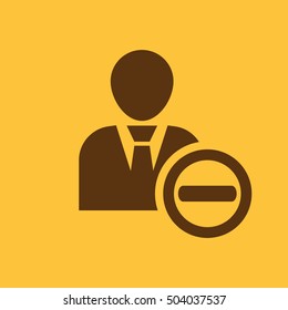 The delete user icon. Delete a user friend and avatar symbol. UI. Web. Logo. Sign. Flat design. App. Stock vector