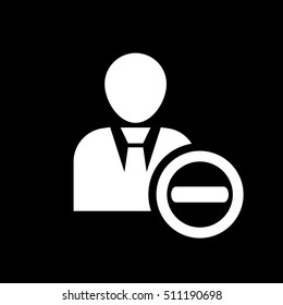 The delete user icon. Delete a user friend and avatar symbol. UI. Web. Logo. Sign. Flat design. App. Stock vector