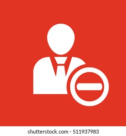 The delete user icon. Delete a user friend and avatar symbol. UI. Web. Logo. Sign. Flat design. App. Stock vector