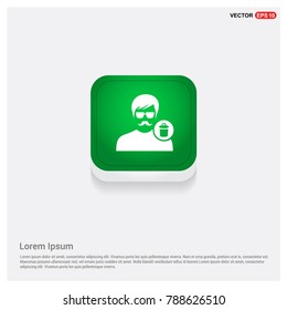 Delete user icon. Green Web Button