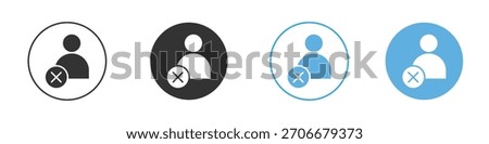Delete user icon Logo Template Design set