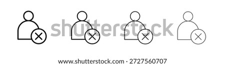 Delete user icon in modern stroke line style. Vector 10 eps