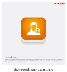 Delete user icon. Orange Abstract Web Button - Free vector icon