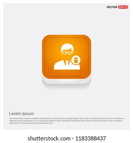 Delete user icon. Orange Abstract Web Button - Free vector icon