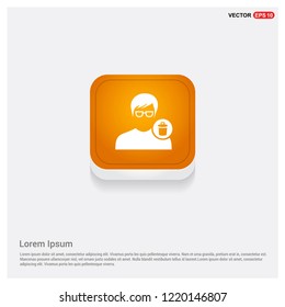 Delete user icon. Orange Abstract Web Button - Free vector icon