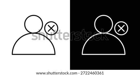 Delete user icon outline and linear vector. outline icon and illustration