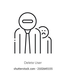 Delete User icon. Outline style icon design isolated on white background