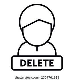 Delete user icon outline vector. People service. Data person