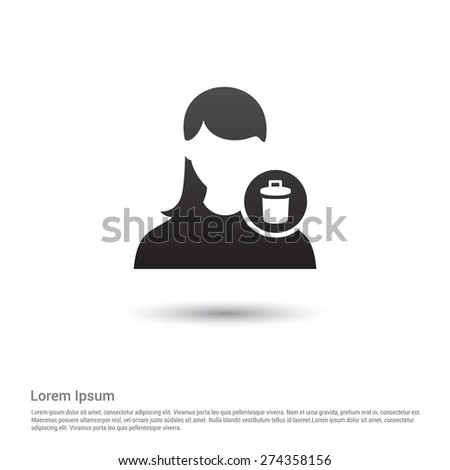 Delete User icon, pictogram icon on gray background.