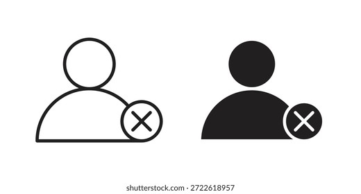 Pictograma del icono del usuario del Borrar en estilo de contorno de moda. icono, signo o símbolo.