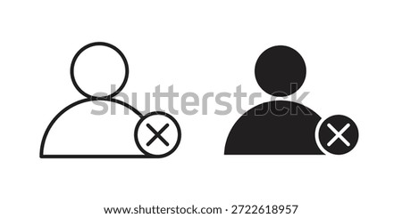 Delete user icon pictogram in trendy outline style. icon, sign or symbol.