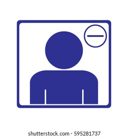 Delete user icon, remove contact sign vector illustration