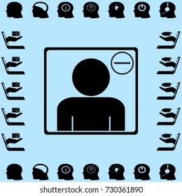 Delete user icon, remove contact sign vector illustration