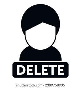 Delete user icon simple vector. People service. Data person