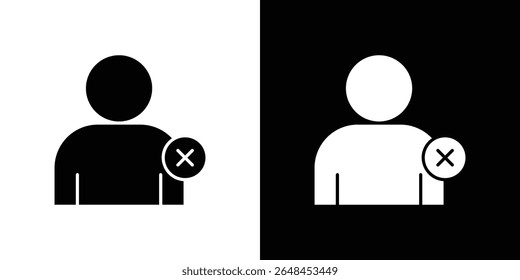 Delete user icon symbol collection. Flat vector stock illustration.