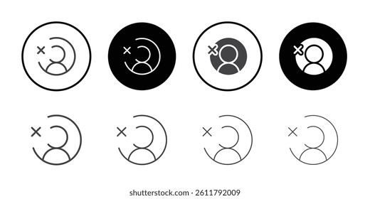 Delete user icon Symbol line set