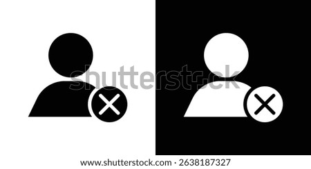 Delete user icon symbols. Vector illustration.