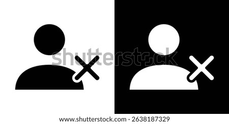 Delete user icon symbols. Vector illustration.