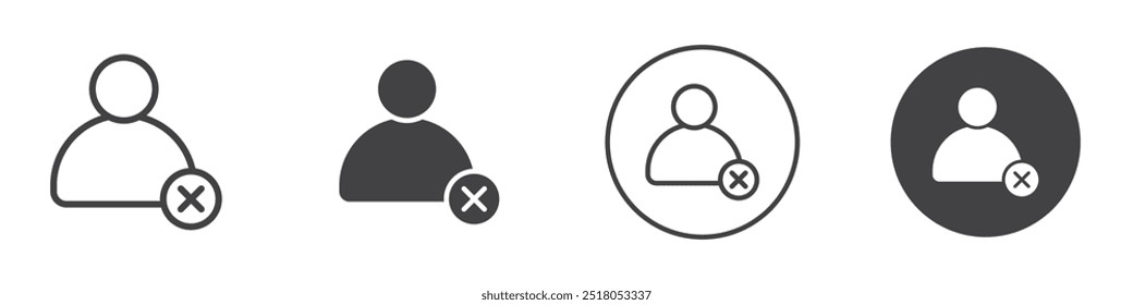 Delete user icon thin line illustration