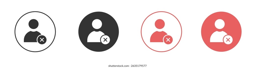 Delete user icon vector design template simple and clean style