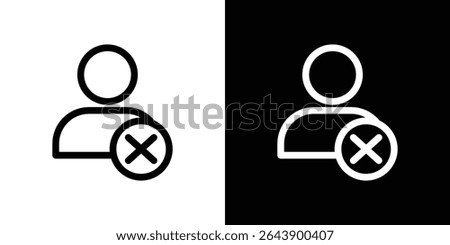 Delete user icon vector simple element illustration editable