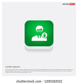Delete user icon.Green Web Button - Free vector icon