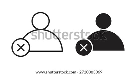 Delete user icons of black colored in various styles