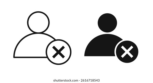Delete user icons set for website design