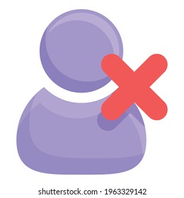 Löschen Sie das Benutzermännsymbol. Cartoon von Benutzer löschen, Vektorsymbol für Webdesign einzeln auf weißem Hintergrund