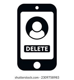 Delete user online icon simple vector. People service. Remove account