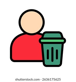 Löschen Sie die Farbe der Benutzerkontur, Mini-Illustration. Nutzung für modernes Konzept, Print, UI, UX-Kit, Web- und App-Entwicklung. Vektor in Bezug auf Account-Management, E-Commerce, Banken und Finanzen.