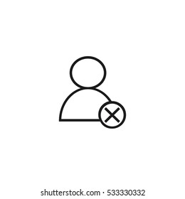 delete user outline icon illustration, can be used for web and mobile design