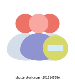 Löschen Sie das Benutzerpersonensymbol der Avatar-Illustration Business-Symbol. Profil löschen Benutzer Menschen minus Freund Mitglied Netzwerk soziale Gemeinschaft Silhouette. Piktogramm-Kontaktfreundlichkeit einzeln auf weißem Gruppenzeichen