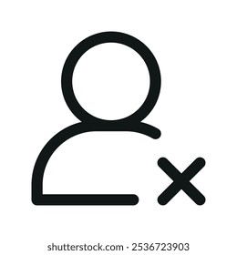 Ícone Excluir interface do usuário, remover símbolo de vetor da interface do usuário da linha simples da conta