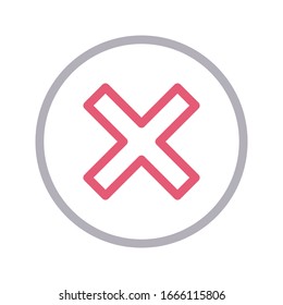 eliminar icono de línea de color vectorial 