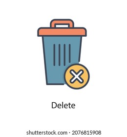 Delete vector fill outline Icon Design illustration. Web And Mobile Application Symbol on White background EPS 10 File