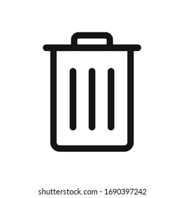 Delete vector icon, recycle bin symbol. 