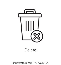 Delete vector outline Icon Design illustration. Web And Mobile Application Symbol on White background EPS 10 File