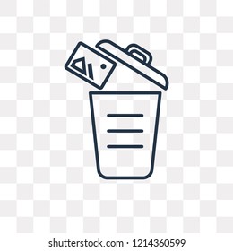 Delete vector outline icon isolated on transparent background, high quality linear Delete transparency concept can be used web and mobile