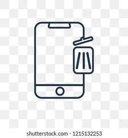 Delete vector outline icon isolated on transparent background, high quality linear Delete transparency concept can be used web and mobile