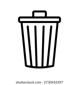 Delete Waste Bin Outline Icon Minimal Line Vector