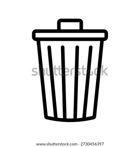 Delete Waste Bin Outline Icon Minimal Line Vector