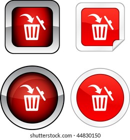 Delete   web buttons. Vector illustration.