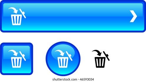 Delete web buttons. Vector illustration.