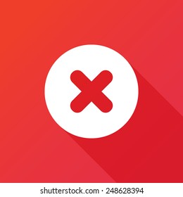 Delete web icon. Long shadow