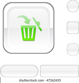 Delete white buttons. Vector illustration.